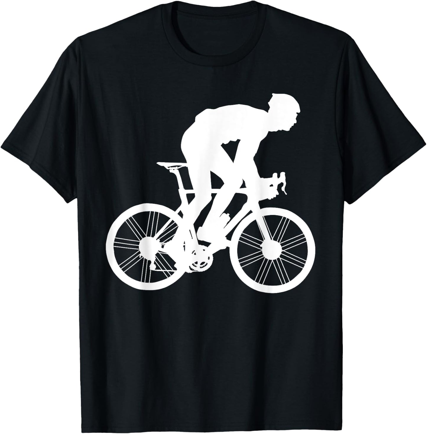 Silhouette Road Cycling Athlete Bike Ride Cyclist Biker Race T-Shirt - T-Shirt | Black