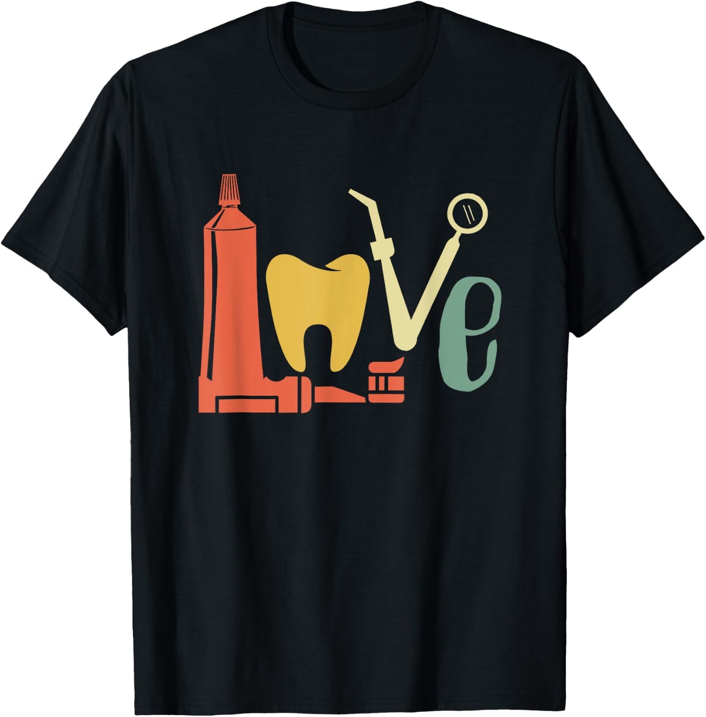 Love Dentist Dental Doctor Dentist Aid Tooth T-Shirt - T-Shirt | Black