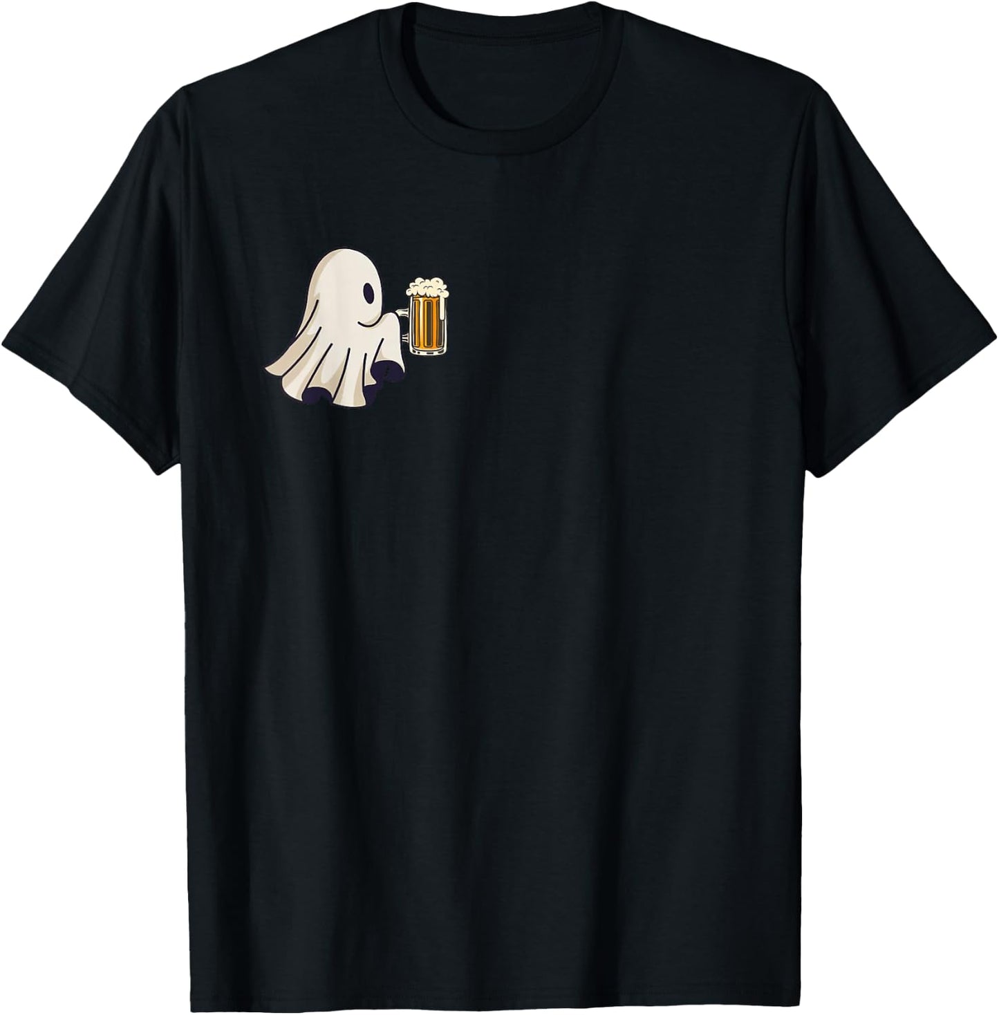 Spooky Season Cute Little Ghost Beer Halloween Costume T-Shirt - T-Shirt | Black