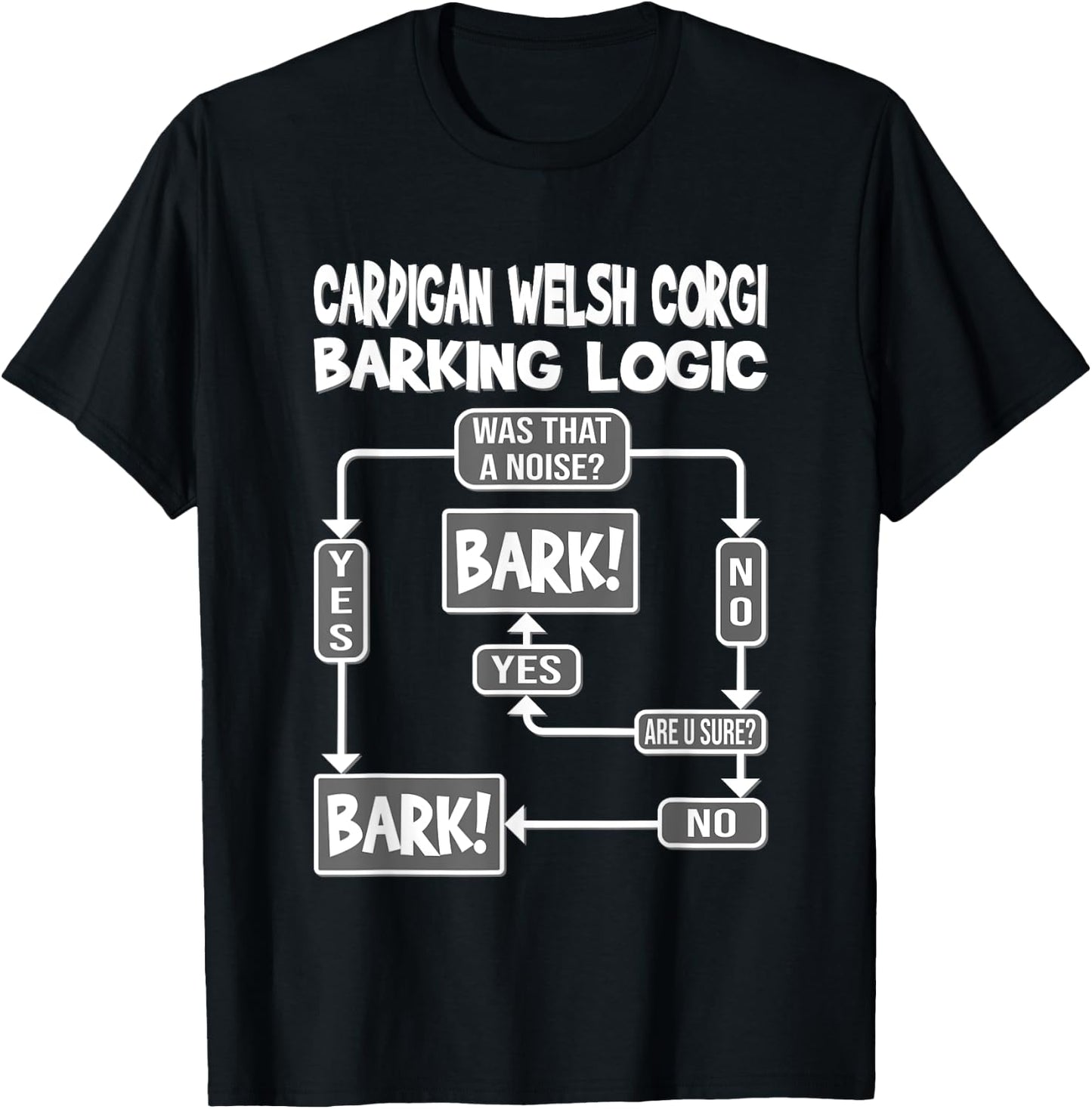 Dog Barking Logic, dog Gift, Funny Cardigan Welsh Corgi Women Kids T-Shirt - T-Shirt | Black
