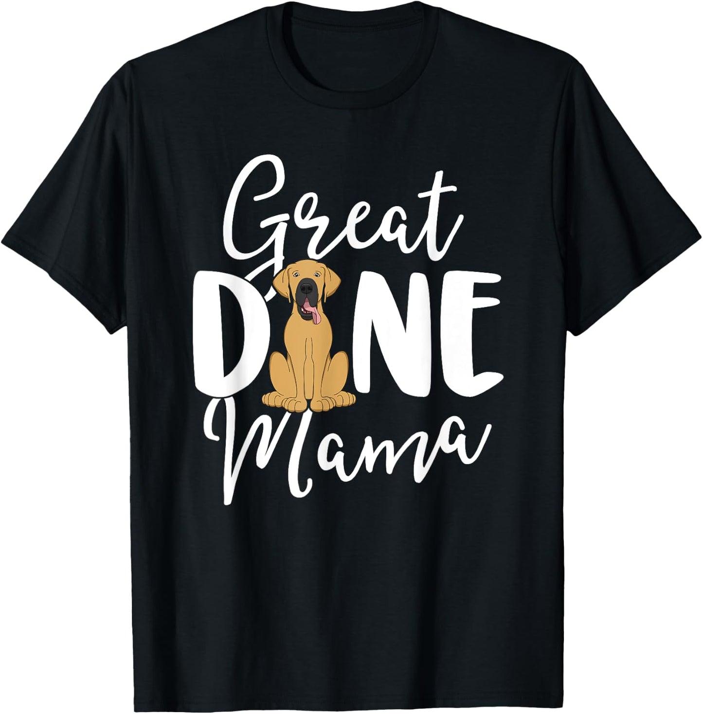 Fawn Great Dane Mama Dog Owner Shirts Women Mom Gift T-Shirt - T-Shirt | Black