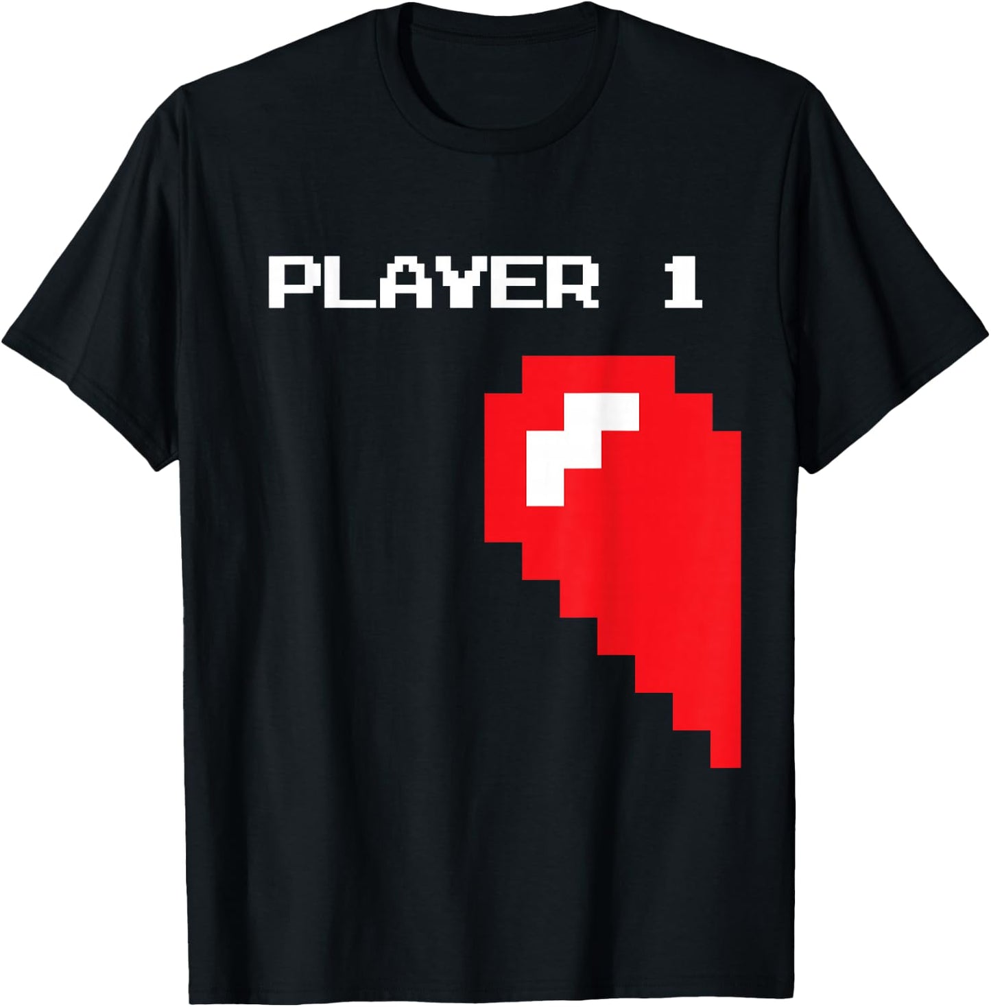 Matching Gamer Couple Valentine's Gift - Player 1 Player 2 T-Shirt - T-Shirt | Black