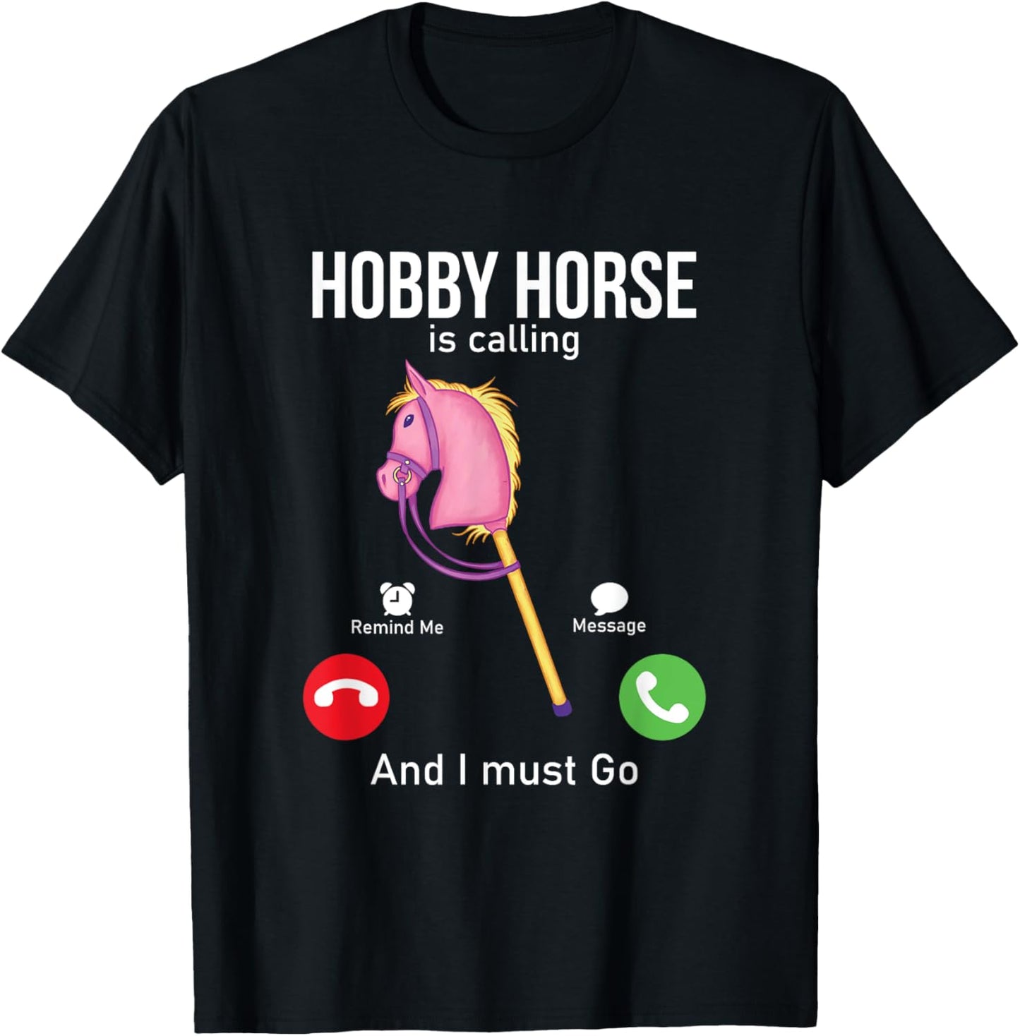 Funny Hobby Horsing Gifts For Hobby Horse Riders -Adult Black Cotton Blend Small Classic Fit Short Sleeve T-Shirt - T-Shirt | Black