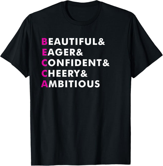 Becca Name Shirt Personalized Gift T-Shirt - T-Shirt | Black