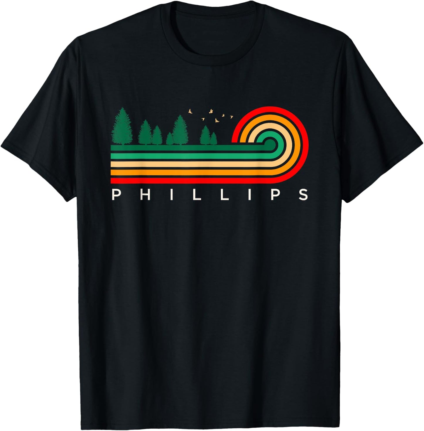 Evergreen Vintage Stripes Phillips, Texas T-Shirt - T-Shirt | Black