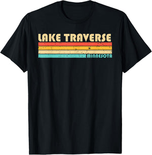 LAKE TRAVERSE MINNESOTA Funny Fishing Camping Summer Women Kids T-Shirt - T-Shirt | Black