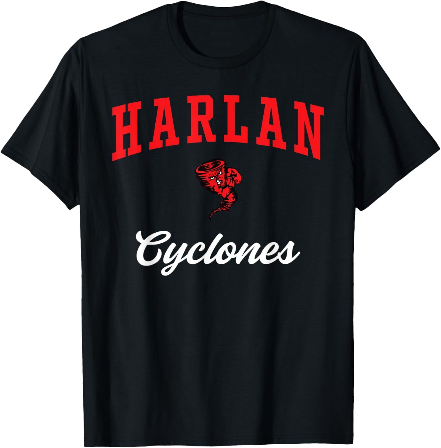 Harlan High School Cyclones T-Shirt - T-Shirt | Black