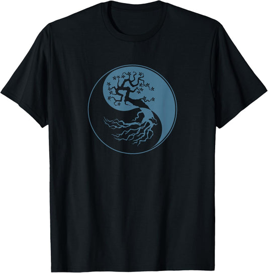 Tree Of Life Yin Yang Symbol Funny Bonsai Zen Gift Men Women T-Shirt - T-Shirt | Black