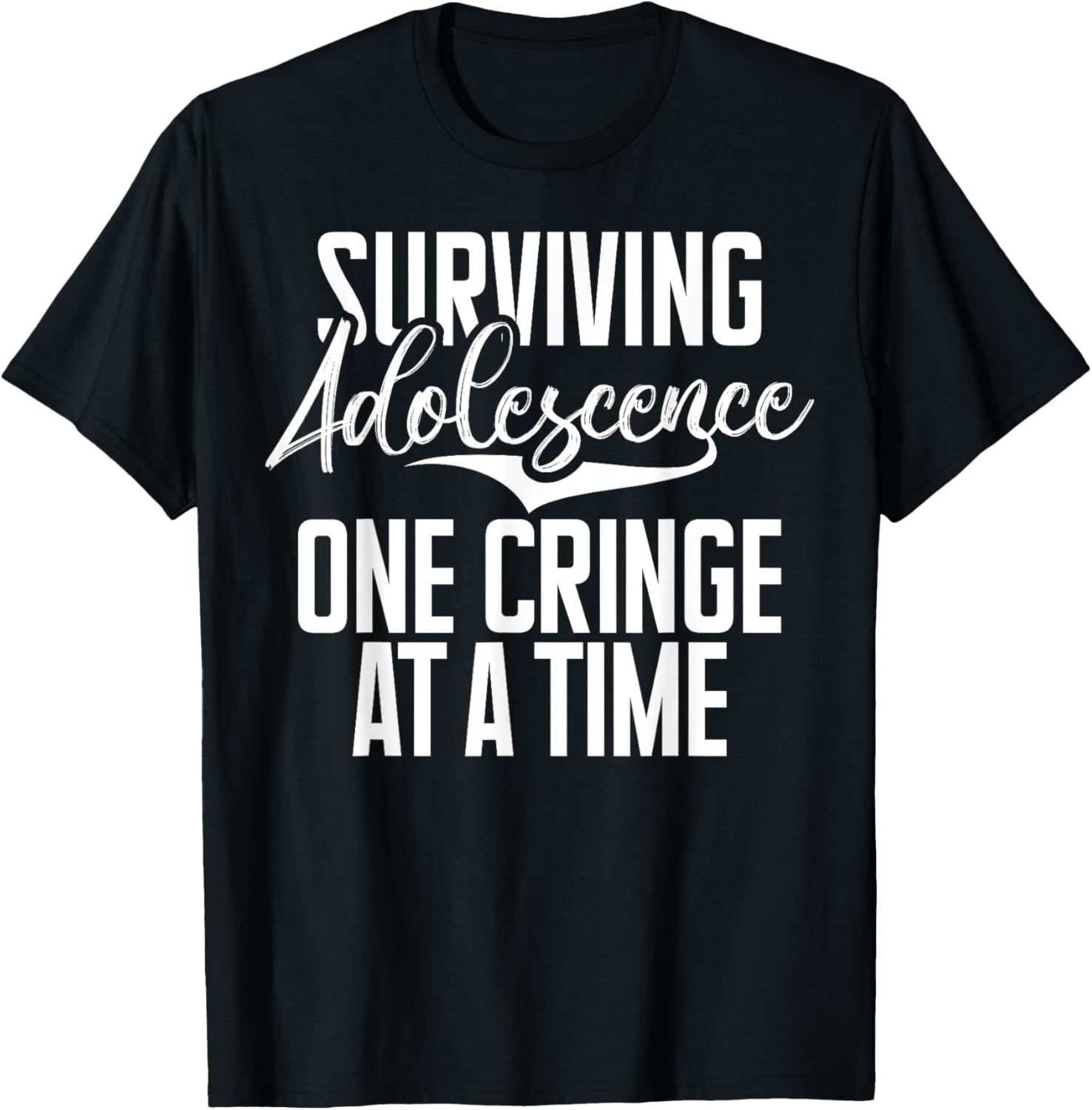 Surviving Adolescence One Cringe at a Time Teenager T-Shirt - T-Shirt | Black