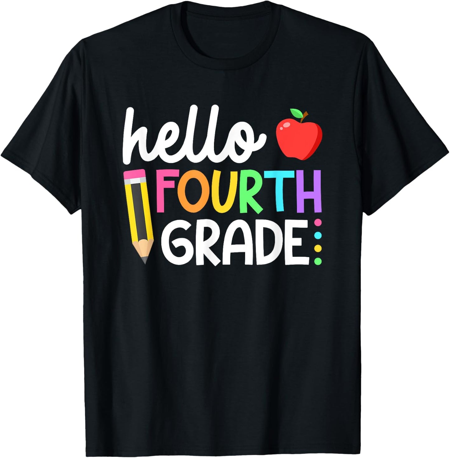 Hello Fourth Grade Team 4th Grade Back to School Teacher Kid T-Shirt - T-Shirt | Black