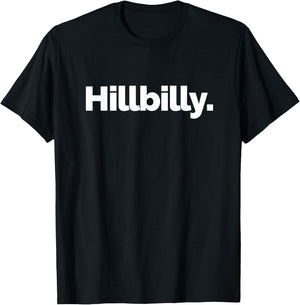 Hillbilly on a Design Women's Black Modern Simple Hillbilly Print Letter Print T-Shirt - T-Shirt | Black