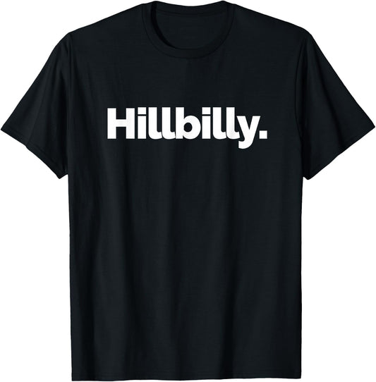 Hillbilly on a Design Women's Black Modern Simple Hillbilly Print Letter Print T-Shirt - T-Shirt | Black