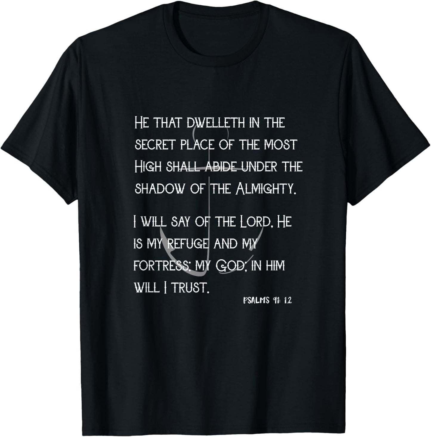 Inspirational Psalms 91 KJV Bible Verses Christian T-Shirt - T-Shirt | Black