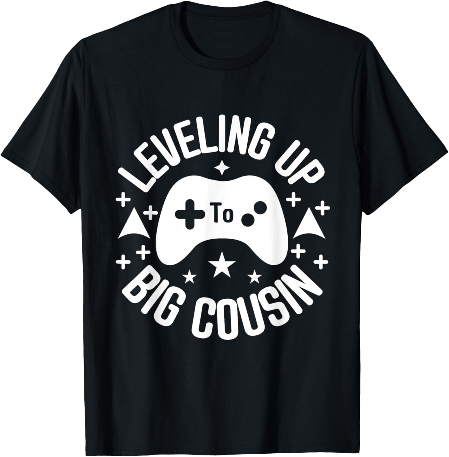 Leveling Up To Big Cousin funny Gaming Boys Girls T-Shirt - T-Shirt | Black