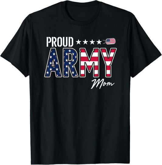 US Flag Proud Army Mom Men T-Shirt - T-Shirt | Black