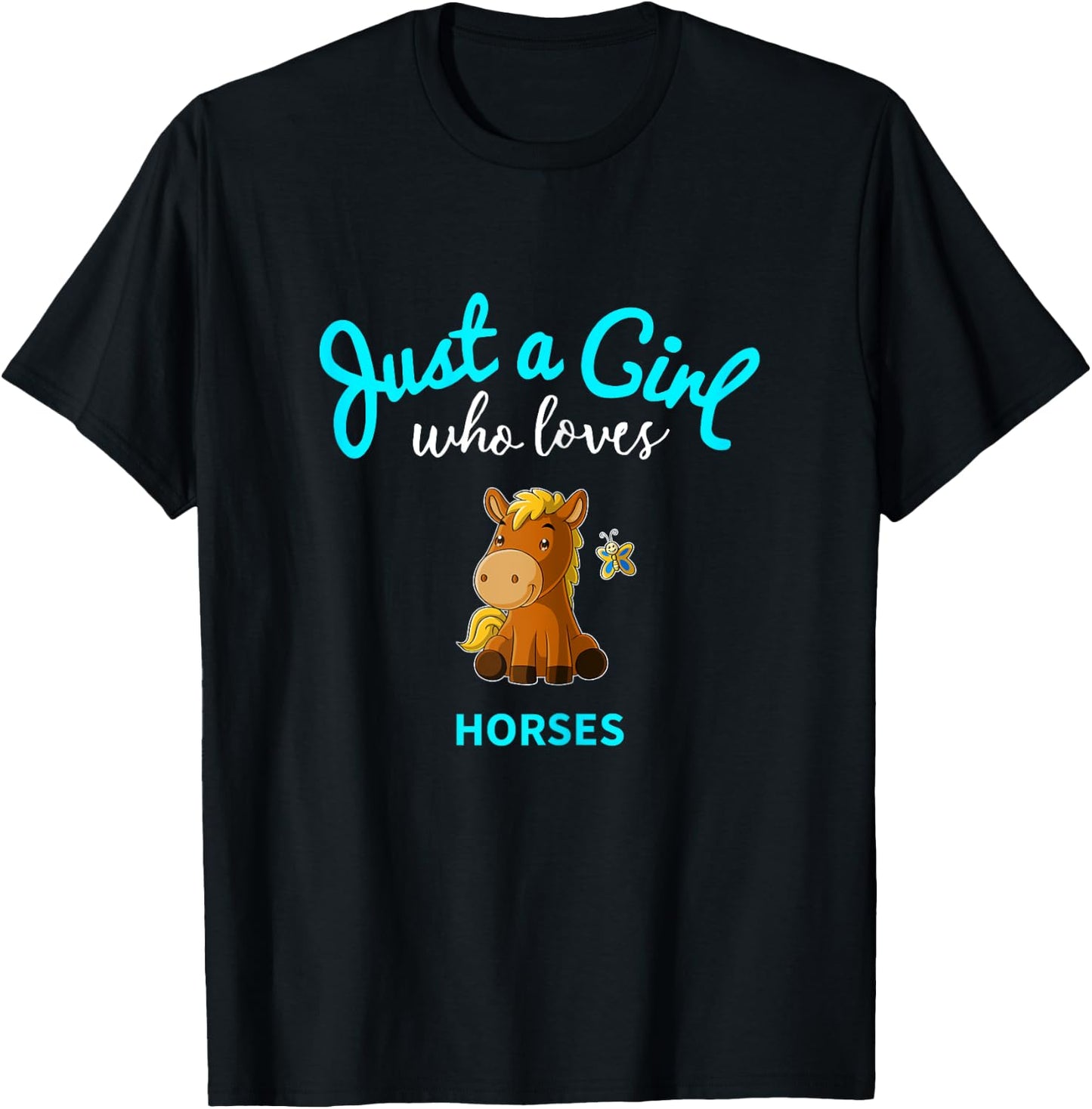 Horse Shirt for Girls | Children's Horse T-Shirt - T-Shirt | Black