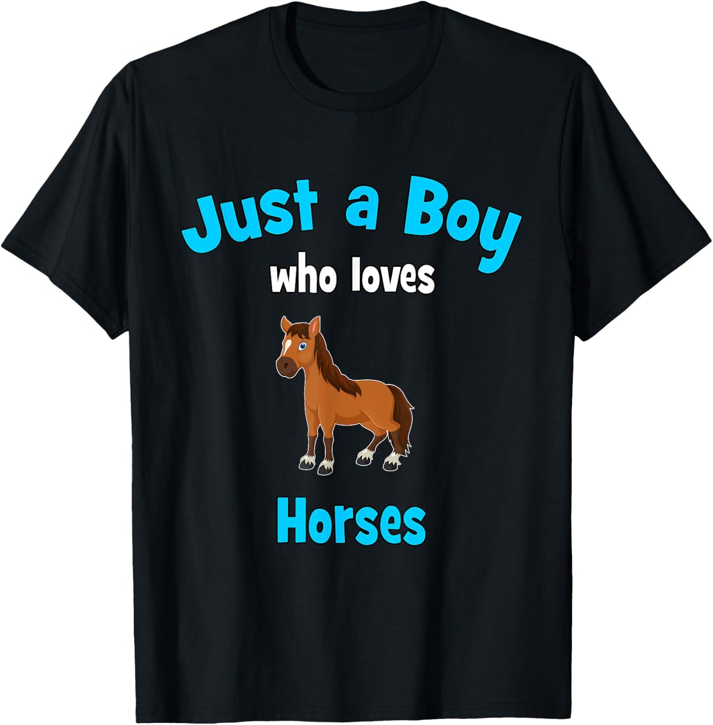 Horse Shirt for Boys | Children's Horse T-Shirt - T-Shirt | Black