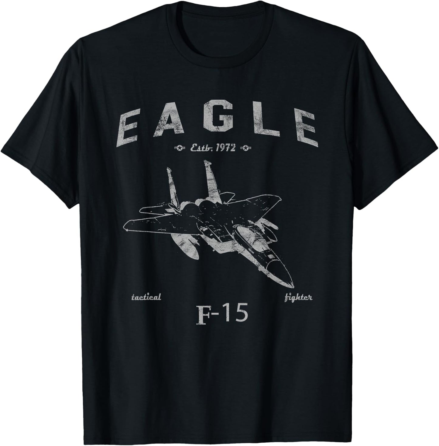 F-15 Eagle Jet Airplane Estb 1972 Vintage Style Pilot T-Shirt - T-Shirt | Black