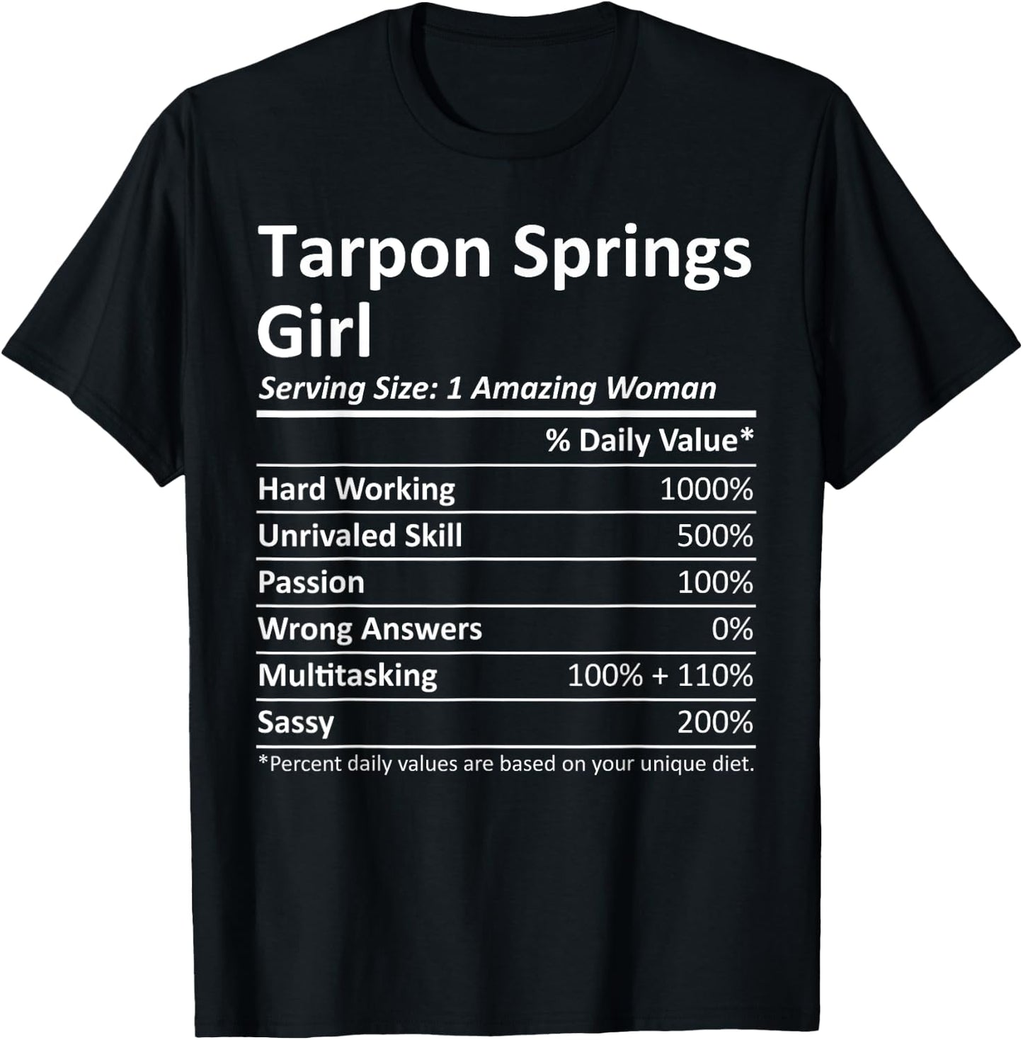 TARPON SPRINGS GIRL FL FLORIDA Funny City Home Roots Gift T-Shirt - T-Shirt | Black