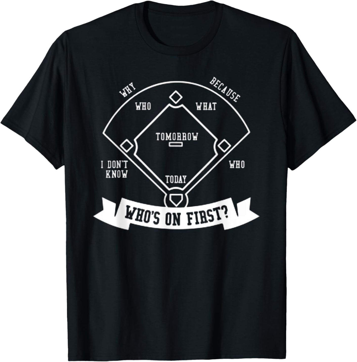 Who's On First? - Classic Baseball Joke T-Shirt - T-Shirt | Black