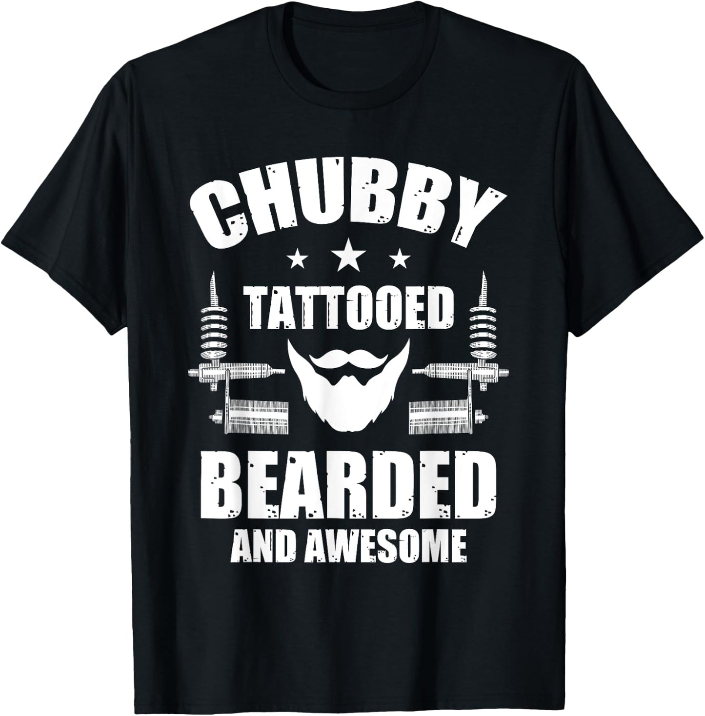 Tattoo Ink Artist Tribal Chubby Tattooed Bearded And Awesome T-Shirt - T-Shirt | Black