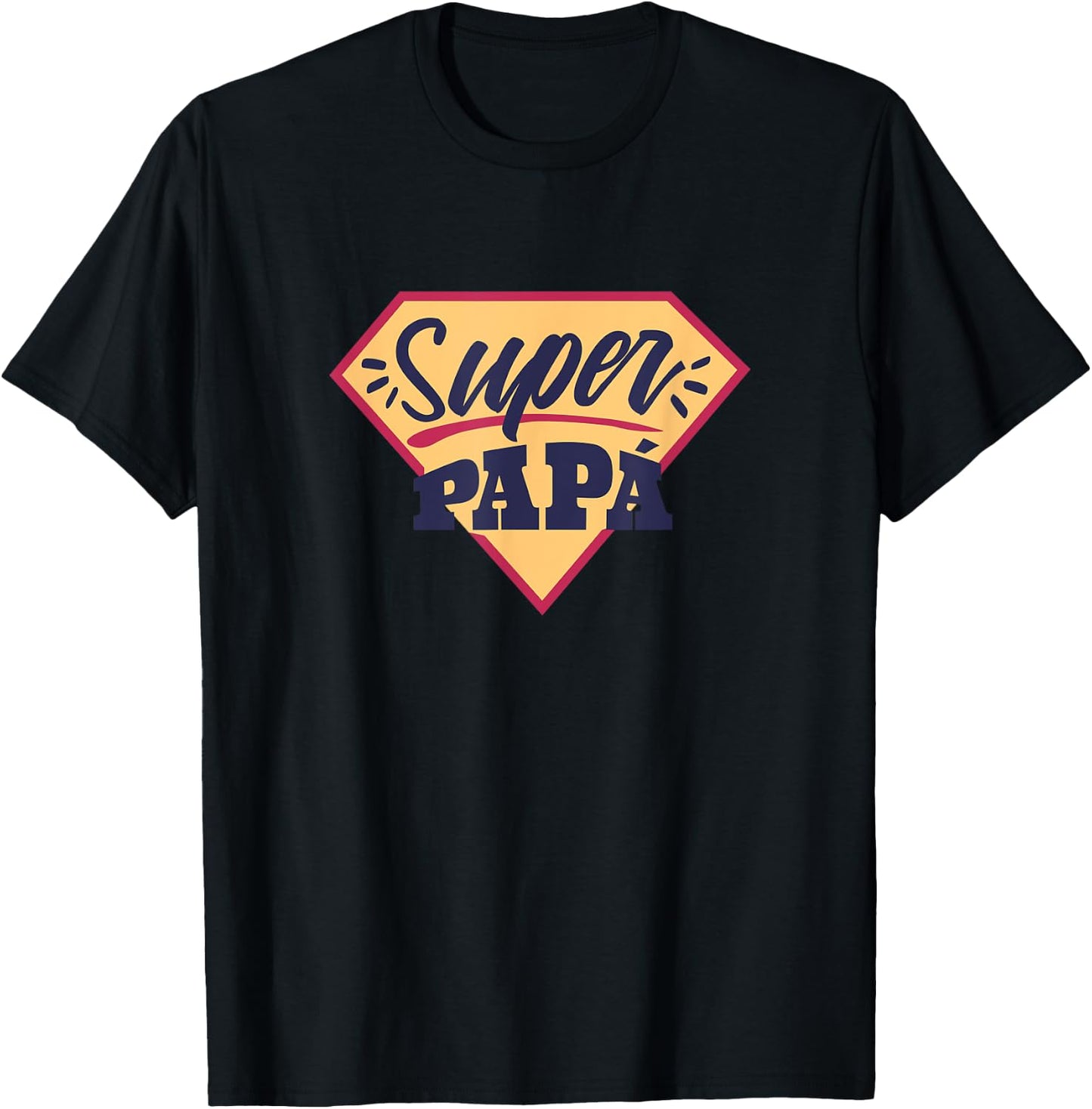 Super Papa Shirt SUPERHERO Funny Fathers Day for Dad T-Shirt - T-Shirt | Black