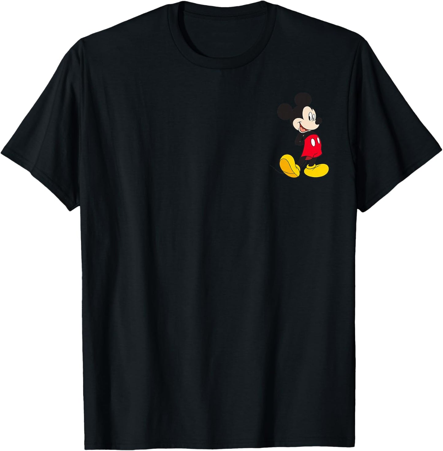 Disney Mickey and Friends Cute Vintage Pocket Mickey Logo T-Shirt - T-Shirt | Black