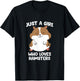 Just a Girl Who Loves Hamsters Cute Hamster Girl T-Shirt - T-Shirt | Black