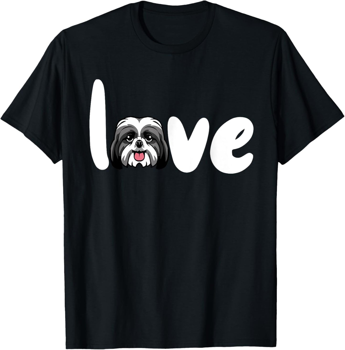 Shih Tzu Love Dog T-Shirt - T-Shirt | Black