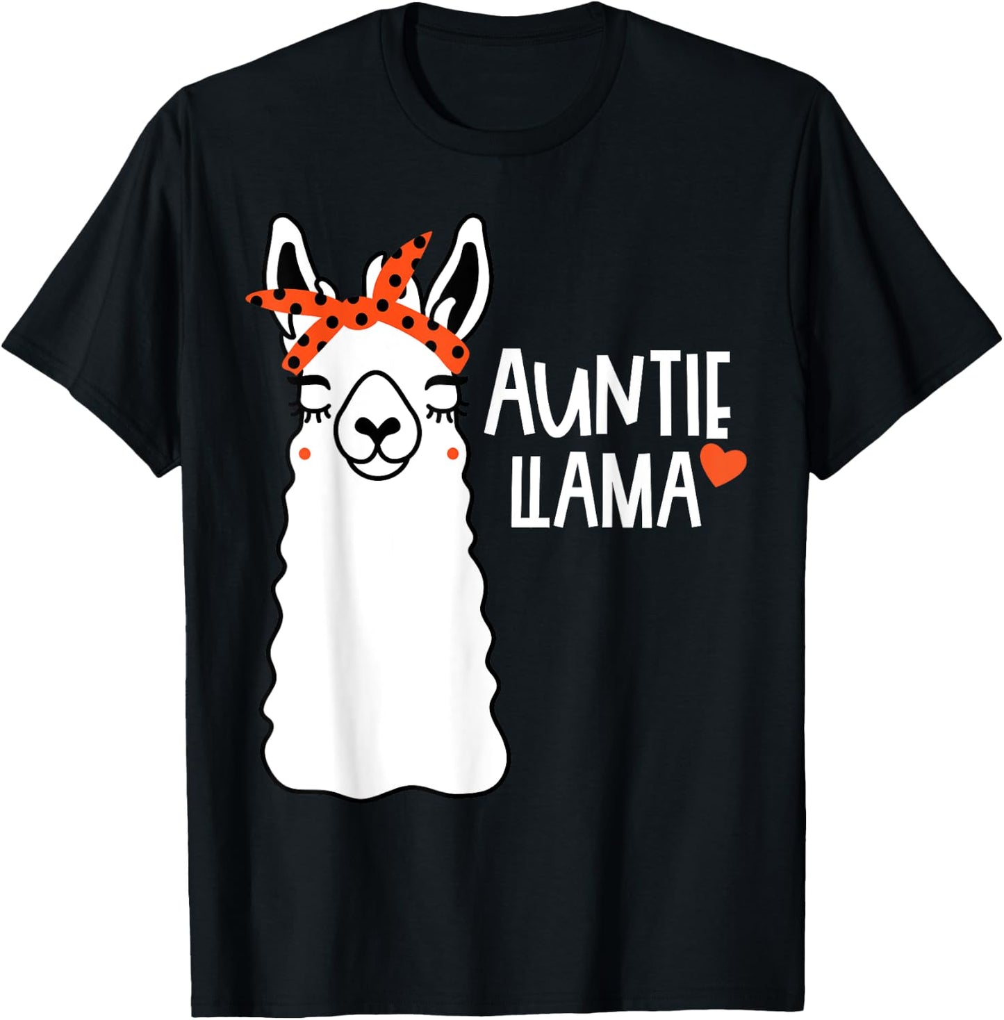 Cute Auntie Llama Funny Alpacas Llamas Lover Gift Aunt T-Shirt - T-Shirt | Black