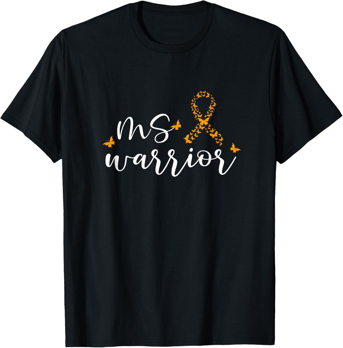 MS Awareness Month Multiple Sclerosis MS Warrior Butterfly T-Shirt - T-Shirt | Black