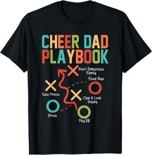 Cheer Dad Playbook Cheerleading Dad Father's Day T-Shirt - T-Shirt | Black