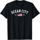 Ocean City Maryland July 4th Souvenir US Flag Retro Preppy T-Shirt - T-Shirt | Black