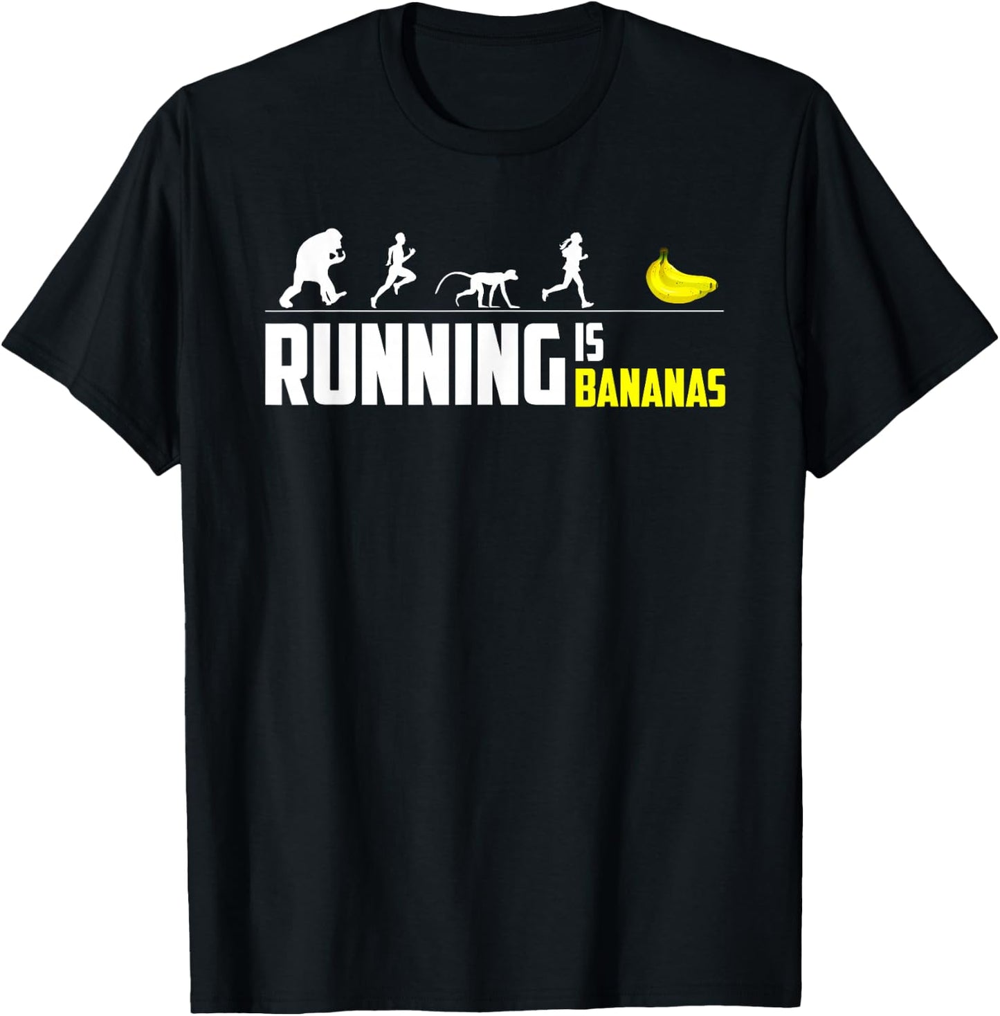 Marathon Runner Finisher Running is Bananas Funny Graphic T-Shirt - T-Shirt | Black