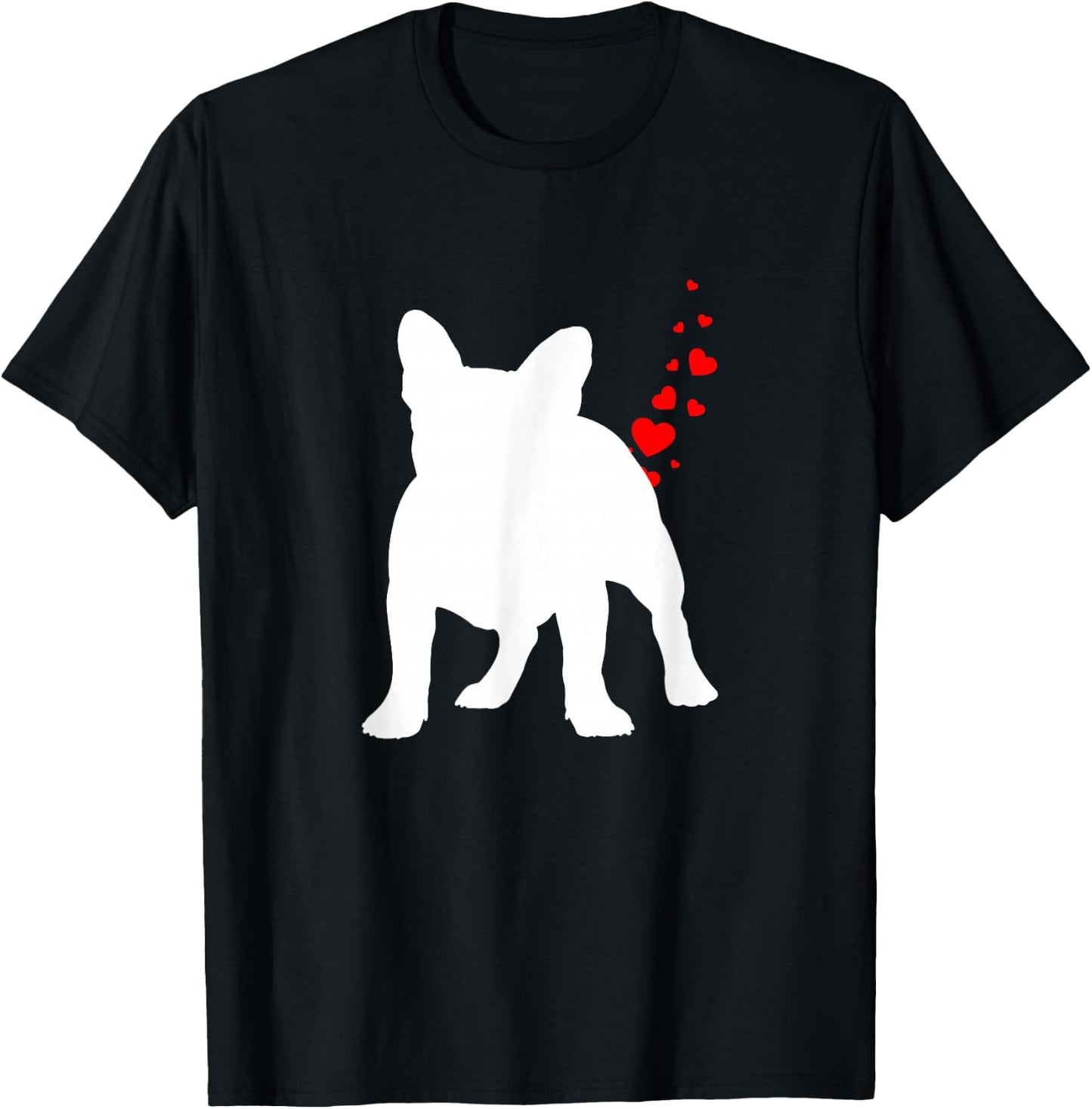 Valentines Day Frenchie Dog Owner Heart Dog Farts Gift Men Women Kids T-Shirt - T-Shirt | Black