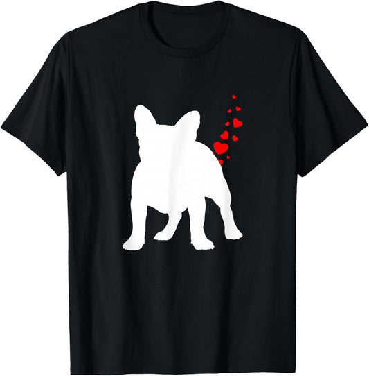 Valentines Day Frenchie Dog Owner Heart Dog Farts Gift Men Women Kids T-Shirt - T-Shirt | Black