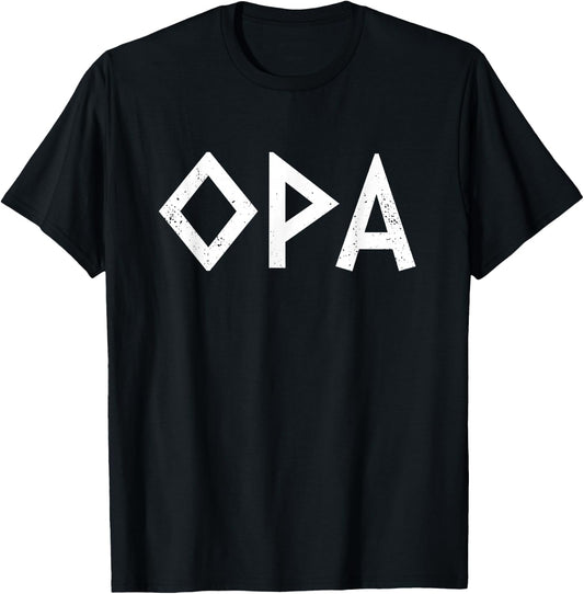 Opa Ancient Greek Pride Greek Flag Funny Greek Party Greece T-Shirt - T-Shirt | Black