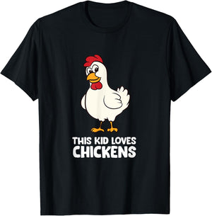 Chicken Boy Chicken Girl This Kid Loves Chickens T-Shirt - T-Shirt | Black