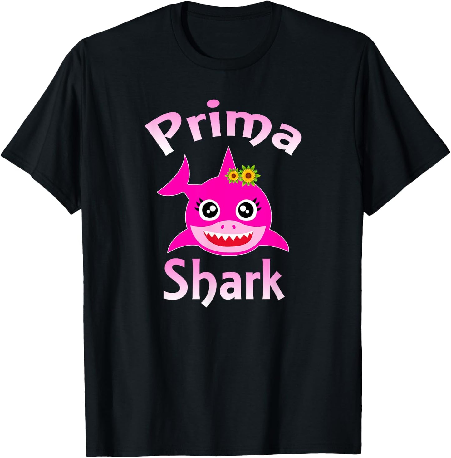 Prima Shark Funny Spanish Girl Cousin Gift T-Shirt - T-Shirt | Black