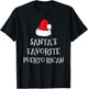 Santa's Favorite Puerto Rican Christmas Hat Funny Xmas Rico T-Shirt - T-Shirt | Black