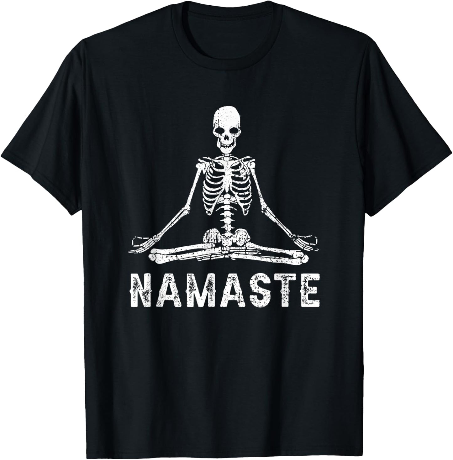 Meditating Skeleton Halloween Costume Lotus Yoga Zen Balance T-Shirt - T-Shirt | Black