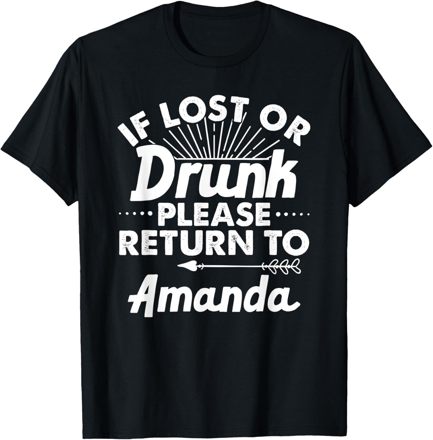 If Lost Or Drunk Please Return To AMANDA Gift Name Women T-Shirt - T-Shirt | Black