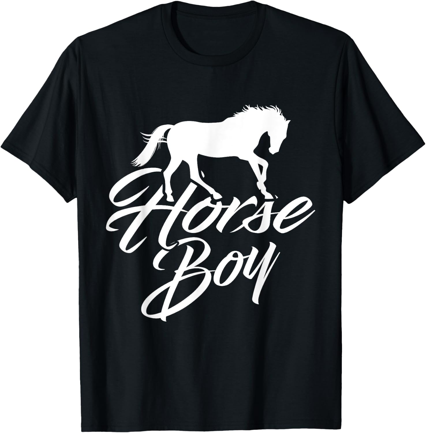 Funny Horse Riding Boy Horseback Riding Horse Boy T-Shirt - T-Shirt | Black