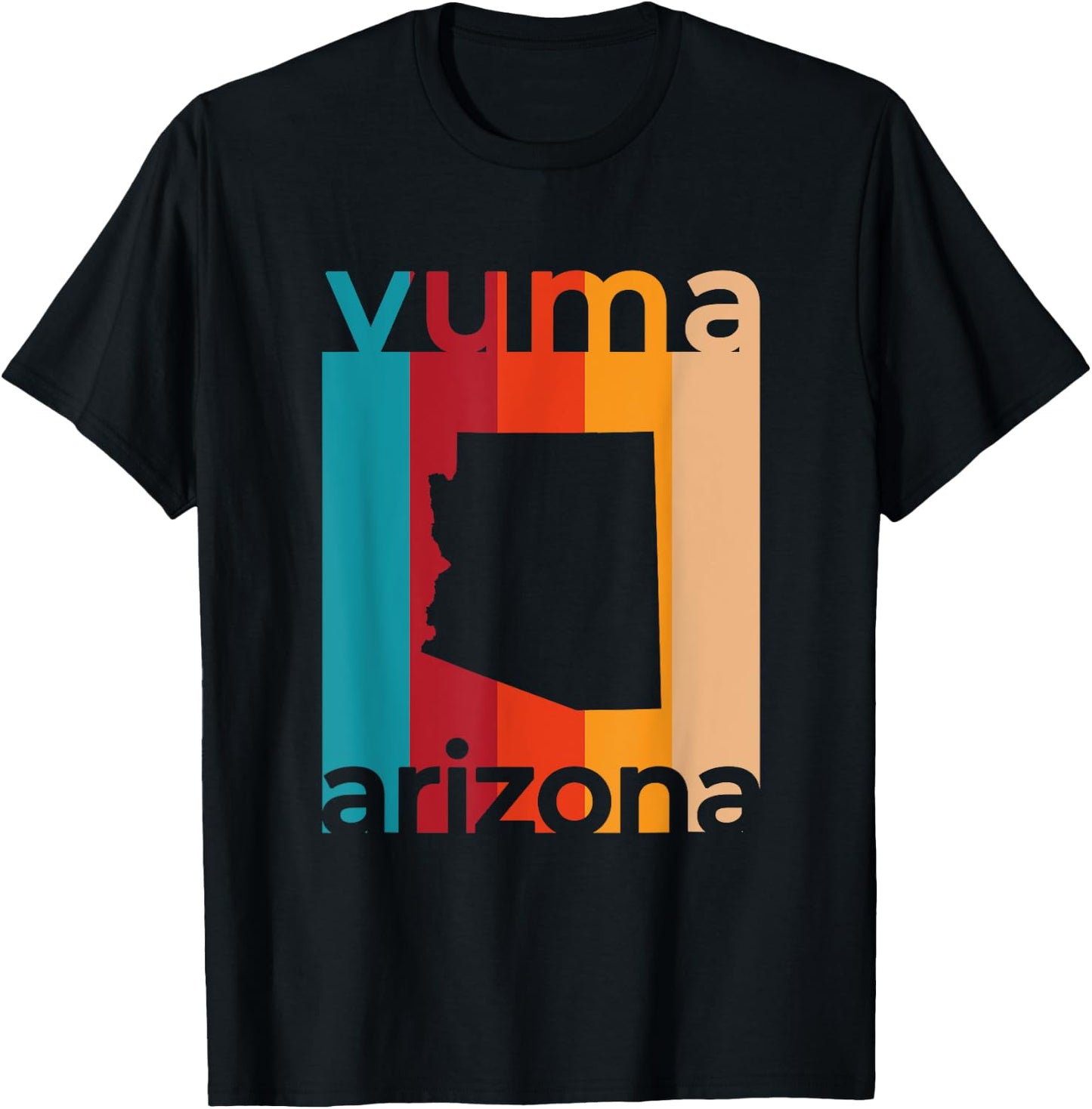Yuma Arizona Retro Cutout AZ Souvenir T-Shirt - T-Shirt | Black