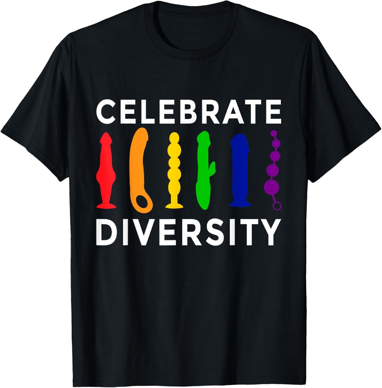 'Celebrate Diversity' Bisexual Feminist Funny Lesbian Pride T-Shirt - T-Shirt | Black