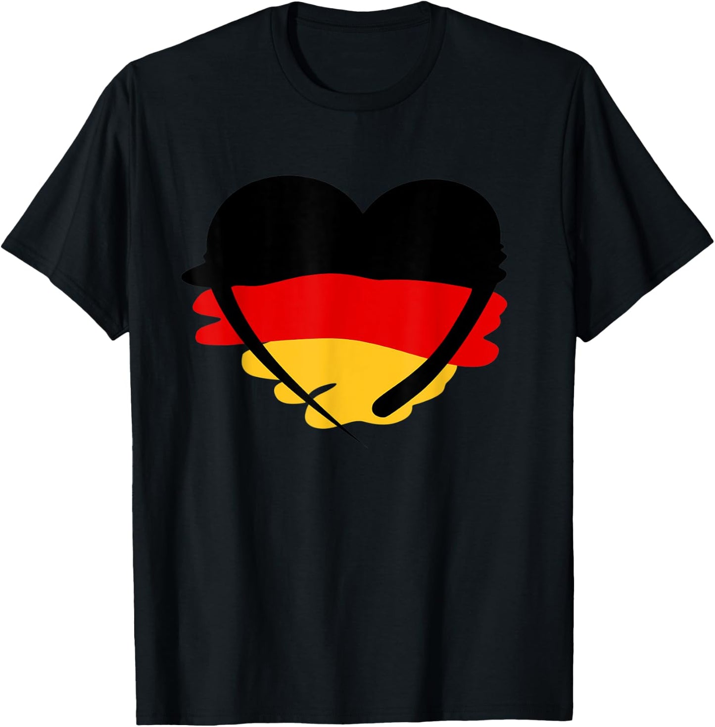 German Flag Heart Deutschland I Love Germany T-Shirt - T-Shirt | Black