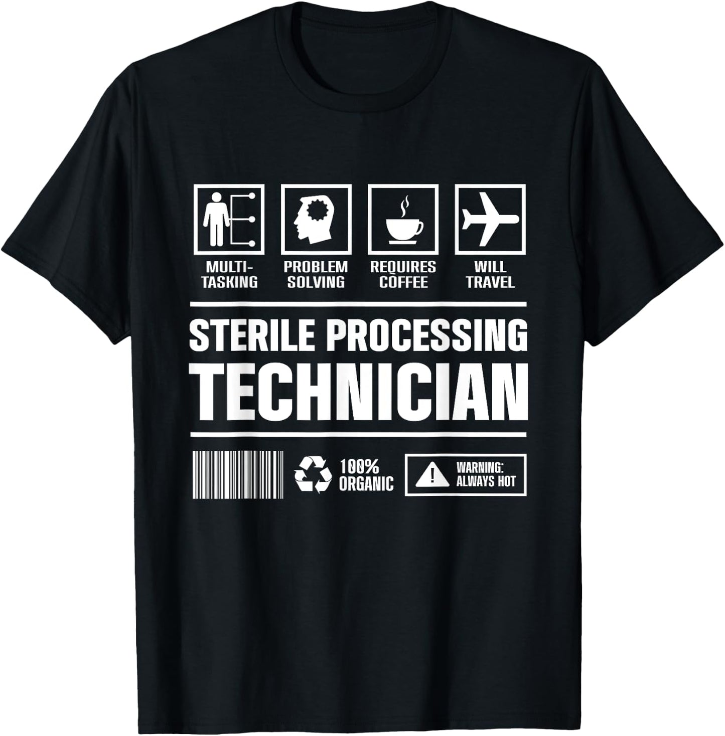 Sterile Processing Technician Solving Funny Tech T-Shirt - T-Shirt | Black