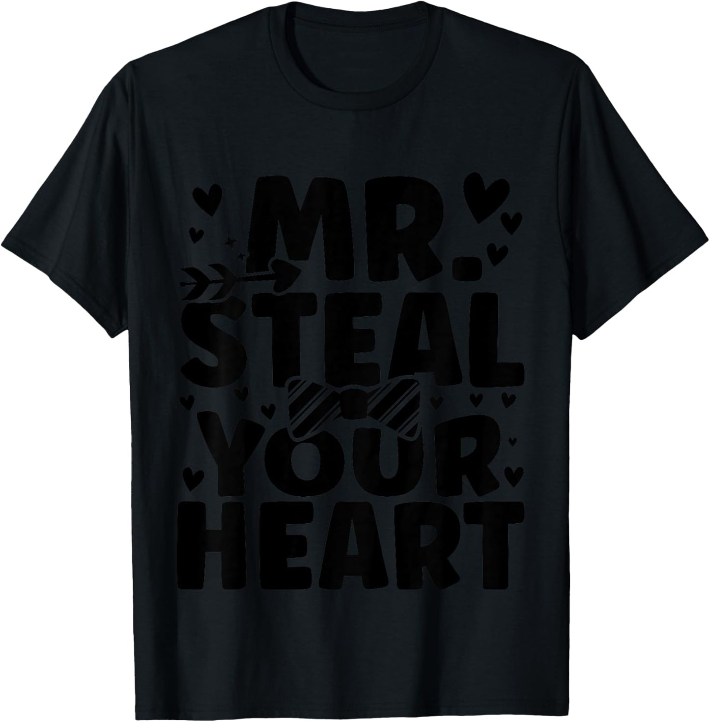 Kids Boys Valentine Shirt Mr Steal Your Heart For Boys Toddlers T-Shirt - T-Shirt | Black