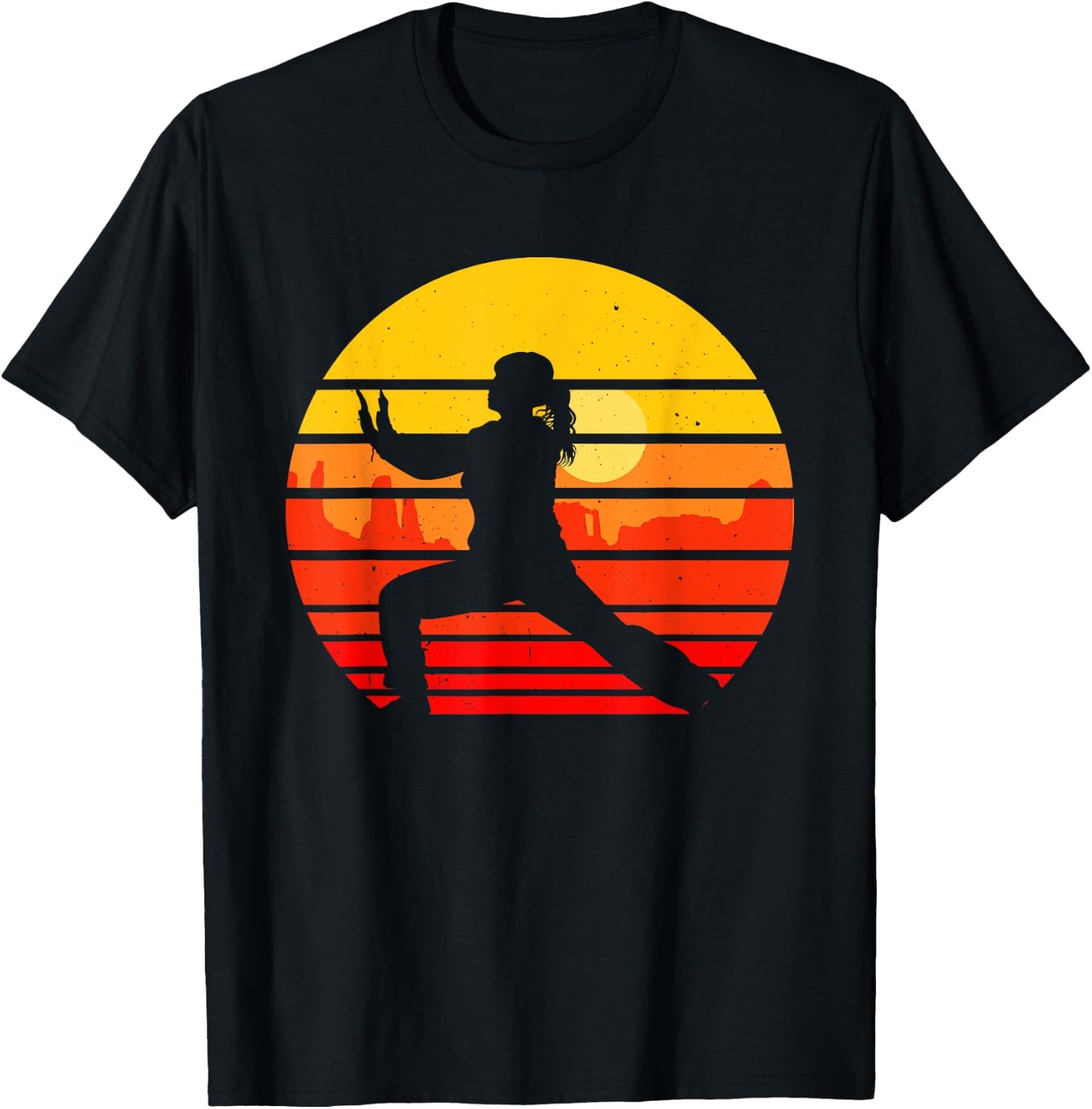 Vintage Tai Chi Martial Arts Fighter Retro Qi Gong T-Shirt - T-Shirt | Black