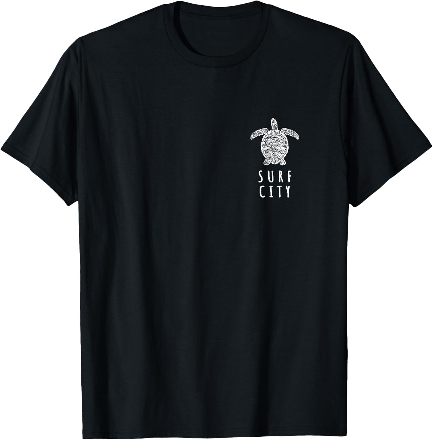 JCombs: Surf City, Topsail Island, NC, Sea Turtle (2-Sided) T-Shirt - T-Shirt | Black